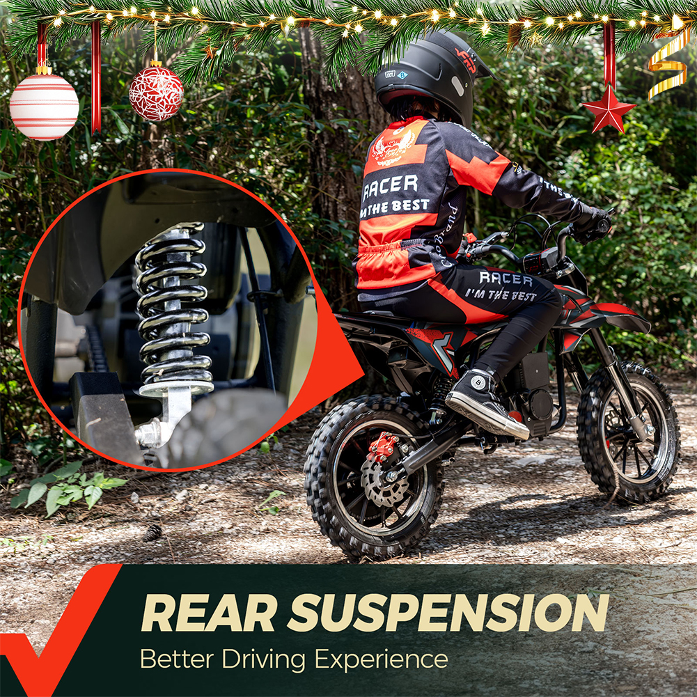 FRP FX40 40cc Dirt Bikes, 4-Stroke Gas Dirtbike for 13+, Mini Dirt Bike with Pull Start, Rear Disc Brake, EPA Certified, 20MPH Max Speed, Up to 132 LBS - Red