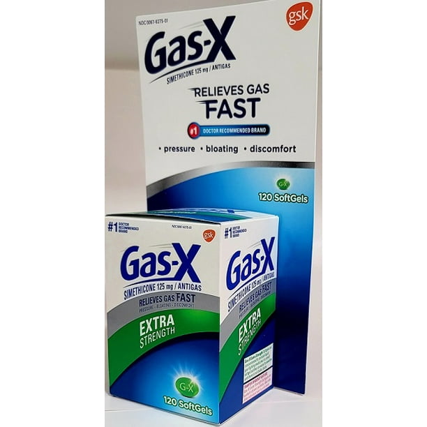 GasX Extra Strength Simethicone Softgels Medicine for Fast Gas Relief