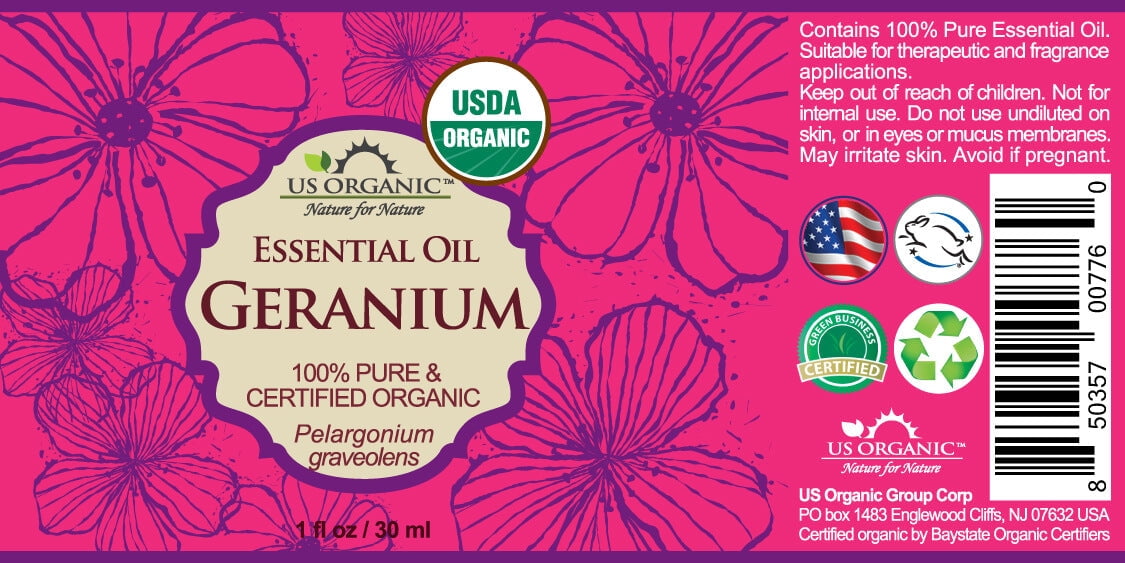 US Organic Geranium Essential Oil, 100% Pure Certified USDA Organic
