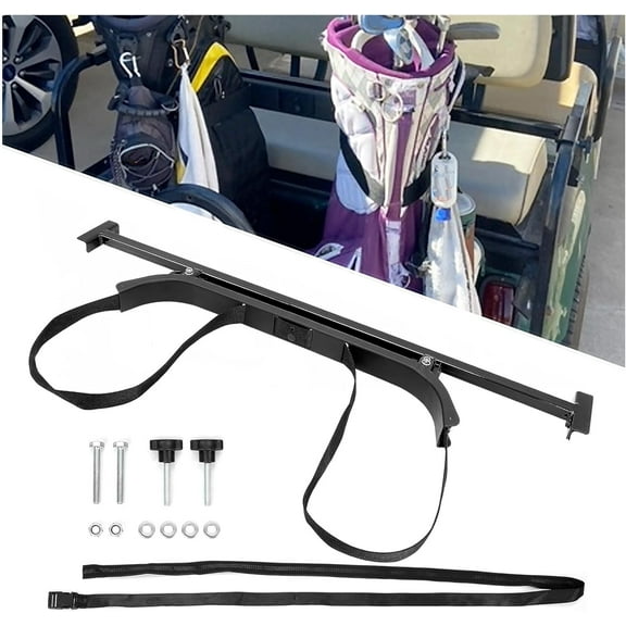 Universal Golf Cart Bag Holder Bracket 41.6"-43.5" Compatible with Club Car EZGO Yamaha Golf Cart 41.6"-43.5" Wide Flip Seat Kits Rear Seat Bag