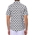 thumbnail image 3 of Camisa de vestir de manga corta con cuello de punto para hombre, estampado de lunares INSPIRE CHIC, L blanca, 3 of 6