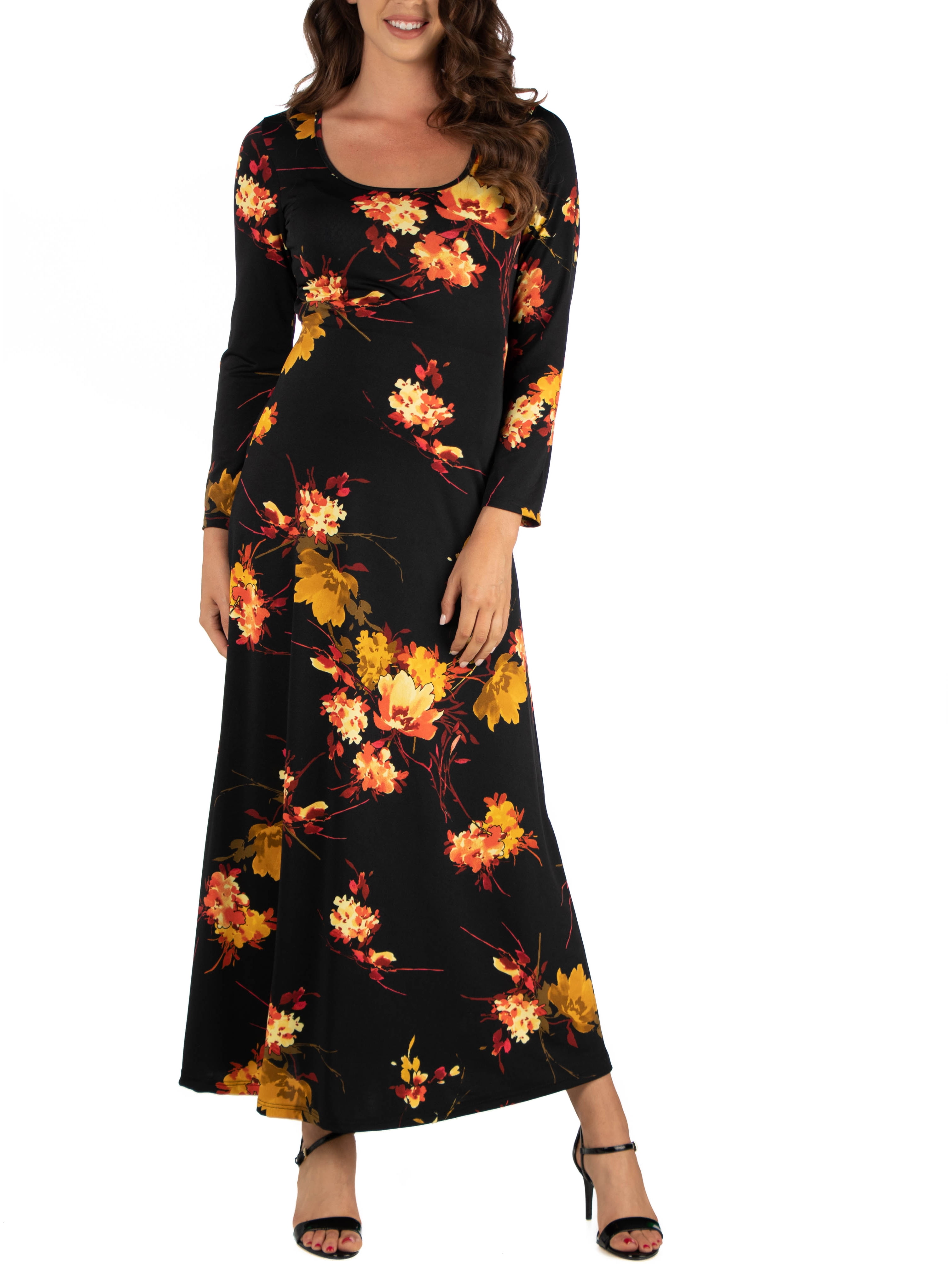 24/7 Comfort Apparel 24seven Comfort Apparel Womens Fall Floral Long