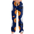 thumbnail image 2 of Soft Pajamas for Women Halloween Pumpkin Print Loose Drawstring Pj Pants Sleepwear, 2 of 5