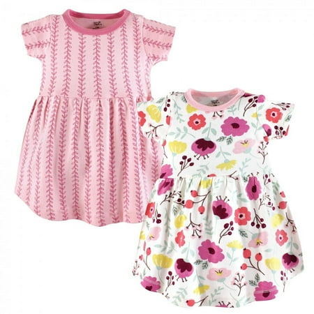 

Touched by Nature Baby and Toddler Girl Organic Cotton Short-Sleeve Dresses 2pk Botanical 3-6 Months