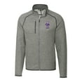 thumbnail image 2 of Men's Cutter & Buck Heather Gray Kansas State Wildcats Big & Tall Mainsail Sweater-Knit Full-Zip Jacket, 2 of 3