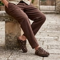 thumbnail image 3 of Lezzglt Suede Clogs for Women & Men, Cork Footbed Slip-on Mules with Arch Support, Stud Decorated, Adjustable Buckle, Brown, 3 of 9