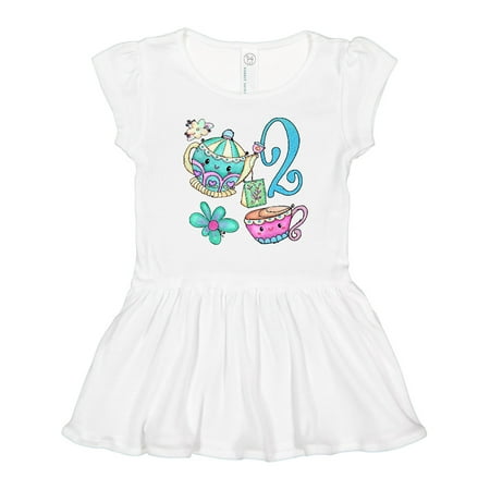

Inktastic Cute Tea Party 2nd Birthday Gift Toddler Girl Dress