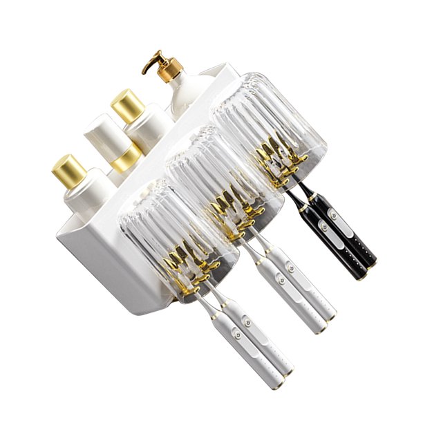 Estante organizador de almacenamiento de cepillos de dientes, almacenamiento de cepillos de dientes montado en la pared, colgador de cepillos de dientes, colgador organizador de cepillos de dientes, verdadera excelencia