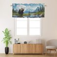 thumbnail image 2 of Forest Bear Cabin Curtains Valances for Home Decor Misty Mountains Jungle Rainforest Stream River Natural Landscape Window Treatment Valance Curtains for Bathroom 54 by 18 in, 1 Panel, 2 of 6