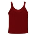 thumbnail image 4 of Women's Scoop Neck Ribbed Sleeveless Tank Top, Stretchy Casual Shirt for Workout or Everyday Summer Wear,Wine XS, 4 of 5