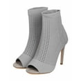 thumbnail image 5 of New Women Cape Robbin Elnora-26 Knitted Peep Toe Stiletto Sock Bootie, 5 of 5