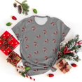 thumbnail image 2 of Gibobby Camisa navideña mujer Camiseta de manga corta con cuello redondo y estampado de Navidad para mujer(Gris,G), 2 of 5
