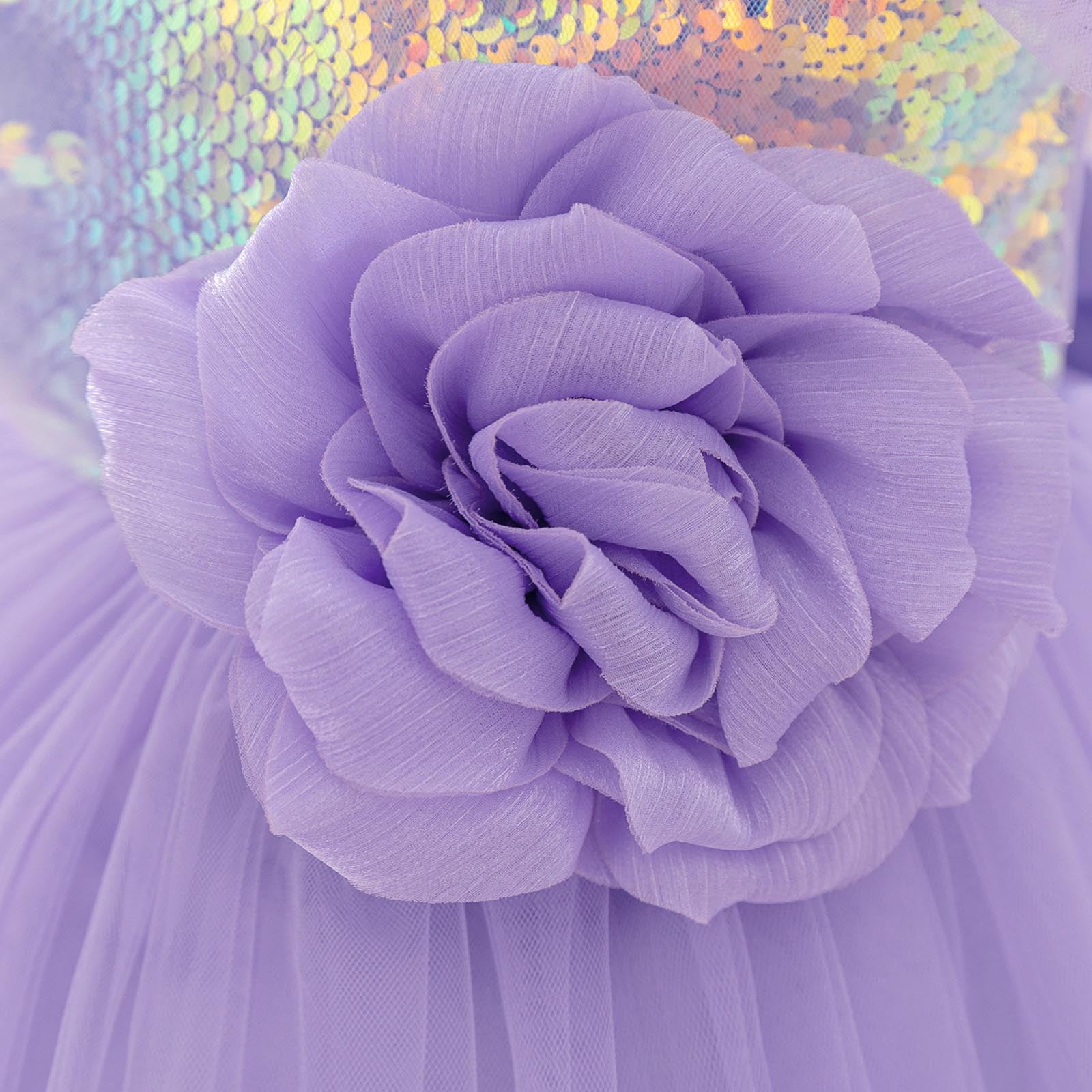 Sequins Prom Dresses for Girls Tulle-Tutu 6M-3Y Toddlers Kids Cute Cap Sleeve Floral High Waisted A-Line Solid Evening Party Dress 2025