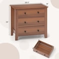 thumbnail image 3 of Costway 2 PCS 3-drawer Dresser with Convenient Handles Smooth Slide Rails Accent Table Brown, 3 of 9