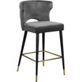 thumbnail image 1 of Pemberly Row Modern 28"H Velvet Counter Stool in Gray (Set of 2), 1 of 4