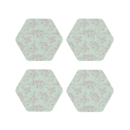 

Junzan Retro Snake Print Coasters for Drinks - Leather Coasters Set of 4 for Coffee Table for Housewarming/Kitchen/Bar/Decor-Hexagon