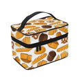 thumbnail image 4 of Yiaed Coffee Bun Hot Dog Print Makeup Bag Travel Cosmetic Bags for Women Girls Zipper Pouch Makeup Organizer, 4 of 4