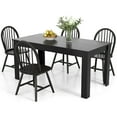 thumbnail image 1 of Gymax 5 PCS Dining Set Rectangular Wooden Dining Table 4 Windsor Chairs Kitchen Black, 1 of 8