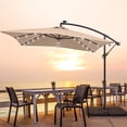 thumbnail image 3 of CHYVARY 8.2x8.2ft LED Outdoor Patio Offset Hanging Cantilever Umbrella W/Base for Deck,Poolside and Patio,Sand, 3 of 9