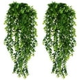 thumbnail image 1 of Paquete de 2 plantas de enredaderas colgantes artificiales - Guirnalda de hiedra llorona realista de 80 cm | Follaje de Plástico Verde | Decoración de Boda de Pared Interior y Exterior Patio Hogar, 1 of 5