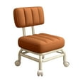 thumbnail image 3 of Low Square Rolling Stool Pedicure Stool Pulley Stool Roller Seat Short Stool for Orange, 3 of 9