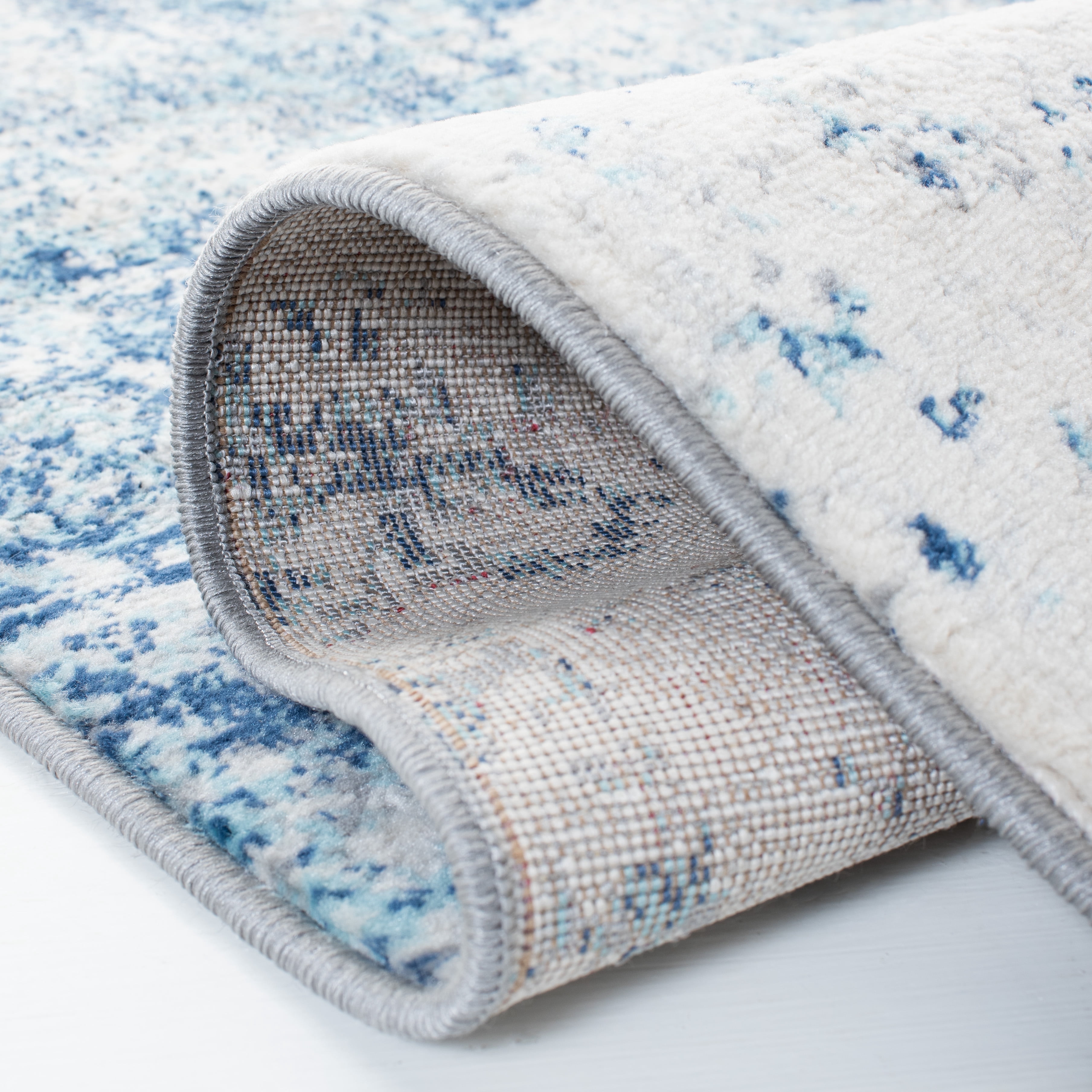 SAFAVIEH Brentwood Ainslee Abstract Area Rug, Ivory/Navy, 5'3" x 7'6"