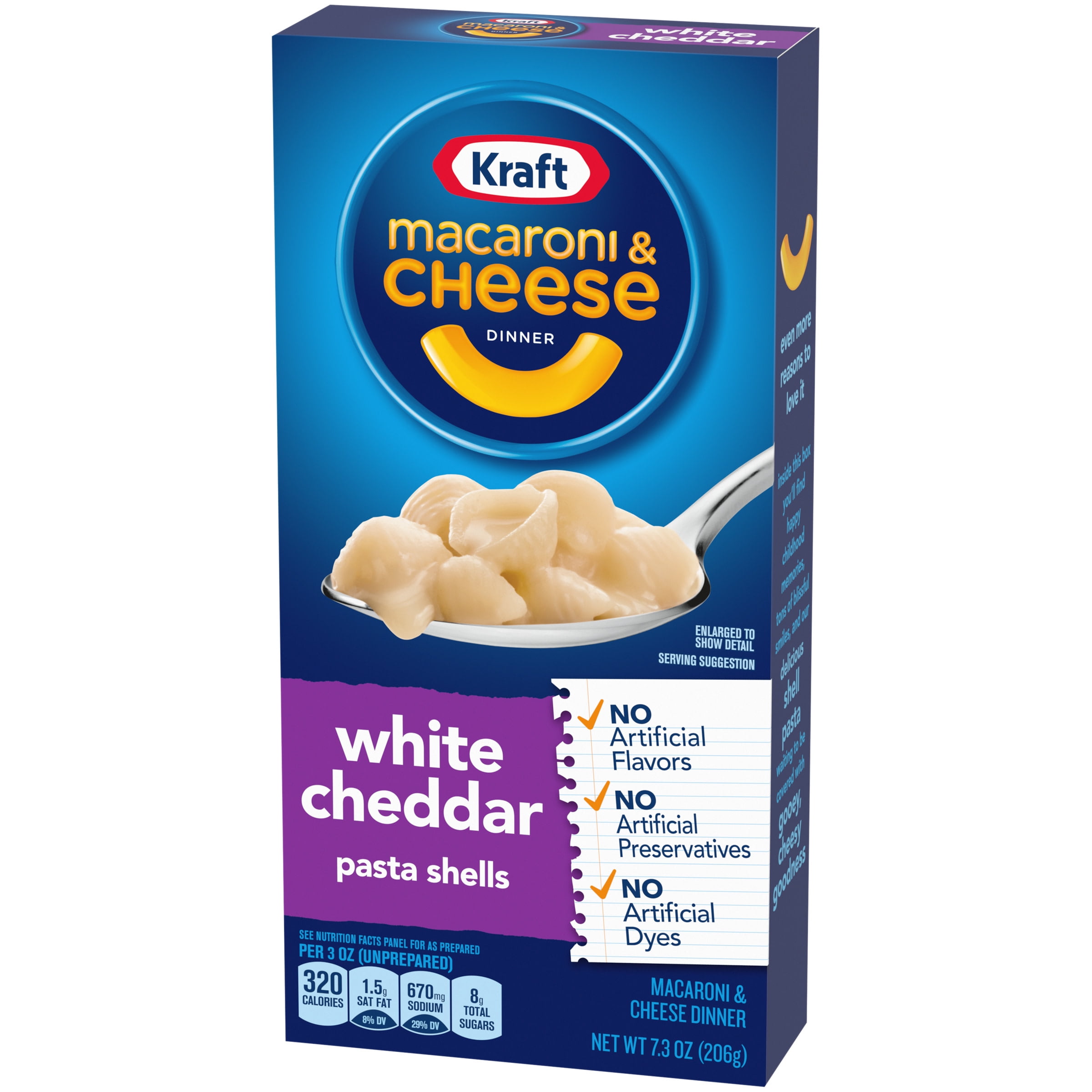 Kraft Pasta Shells White Cheddar Macaroni & Cheese Dinner 7.3 oz