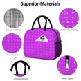 thumbnail image 4 of Insulated Lunch Bag for Women, Floral Print Oxford Fabric Lunch Box, Leakproof Thermal Cooler Tote for Work, School & Picnic, Vintage Dot Print, 4 of 5