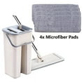 thumbnail image 2 of LNKOO Flat Mop Bucket with Wringer Hands-Free Self-Cleaning 360° Flexible Head Floor Mop with 10 Reusable Microfiber Mop Pads, 52" Extended Stainless Steel Handle for Hardwood, Laminate,Tiles, 2 of 10