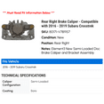 thumbnail image 2 of Rear Right Brake Caliper - Compatible with 2016 - 2019 Subaru Crosstrek 2017 2018, 2 of 2