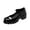 Black, variant on Fesfesfes Mary Jane Shoes Women Summer Round Toe Thick Heel Womens Shoes Fashion Buckle Shoes 7.5(40)