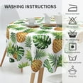 thumbnail image 4 of Summer Tropical Leaf Pineapple Round Tablecloth 60 Inch, Decorative Holiday Home Party Table Cloth for Kitchen Dining Picnic Table Cover, 4 of 6