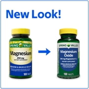 Spring Valley Magnesium Bone & Muscle Health Dietary Supplement Tablets, 250 mg, 100 Count