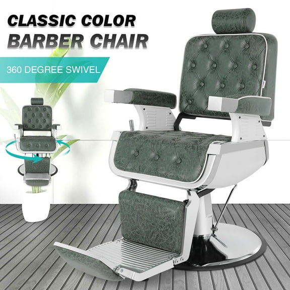 Vintage Green All Purpose Heavy Duty Recliner Hydraulic Barber Chair Salon Beauty Spa Equipment