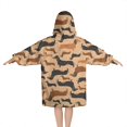 thumbnail image 2 of Retro Style Dachshunds Blanket Hoodies for Kids 6-13YR Oversize Wearable Blanket Hoodies for Boys Girls Teens, 2 of 7