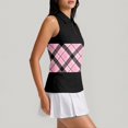 thumbnail image 4 of Womens Golf Shirt Printed Sleeveless Golf Tank Collared Zip Up Tennis Shirts Quick Dry Polyester Athletic Tops for Court Black L, 4 of 6