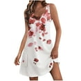 thumbnail image 2 of Rciityk Summer Dresses for Women Beach Floral Tshirt Sundress Casual Pockets Boho Tank Dress Loose V Neck Sleeveless Mini Dresses, 2 of 7