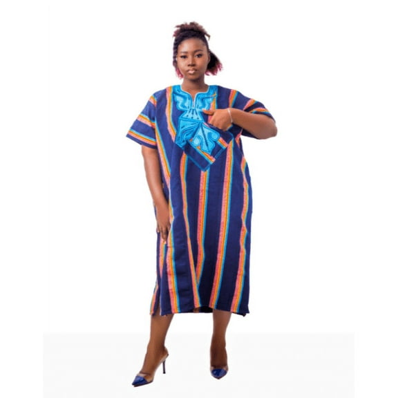 Urban Afrique African Embroidered Multicolored Smock Top, African Dresses For Women Party Clothing