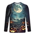 thumbnail image 5 of FDGIU Men's Halloween Graphic Tees Men Casual Round Neck Long Sleeve Pullover Halloween Printed T-Shirt Blouse Tops Casual Shirts, 5 of 5