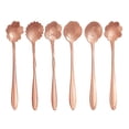 thumbnail image 1 of 6 Pieces Flower Spoon Coffee Teaspoon Set Stainless Steel Tableware Creative Sugar Spoon Tea Spoon Stir Bar Spoon Stirring Spoon, 6 Different Patterns, 1 of 5