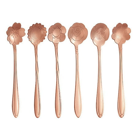 

6 Pcs Teaspoon Tea Spoons Stainless Steel Coffee Dessert Spoon Cute Demitasse Spoon for Stirring ，G7063