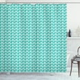thumbnail image 1 of Tropical Shower Curtain, Monochrome Style Interpretation of Hawaiian Exotic Fruit Repeated, Fabric Bathroom Set with Hooks, 69W X 75L Inches Long, Dark Seafoam and White, by Ambesonne, 1 of 2