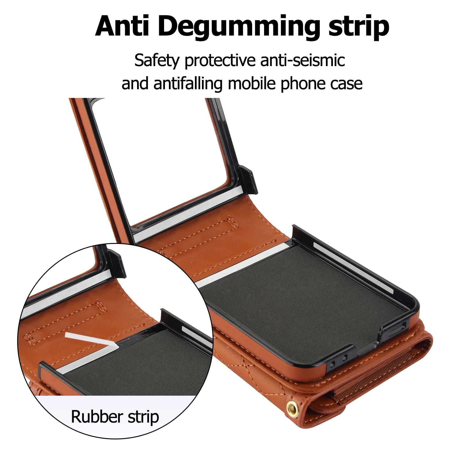 for Motorola Razr 60 / Motorola Razr 2025 Elegant Case Wallet for Women, 4 Card Holder & Shoulder Strap & Wristlet Flip PU Leather Phone Case with RFID Blocking, Brown