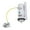 For One Piece, variant on Spring Dual Flush Toilet Valve 2in with Overflow Lever Operated Mechanism Suitable for 2 Piece Toilets Featuring Top Push Button Design