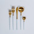 thumbnail image 5 of Ozarke Kiribati Cutlery Set, Stainless Steel Gold and White (Set of 20), 5 of 6
