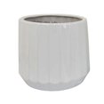 thumbnail image 3 of Benjara BM331043 Fusie Planter - Round - Ceramic - Vertical Faceted, White - Set of 2, 3 of 5