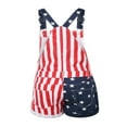 thumbnail image 2 of Women Denim Overall Dress Adjustable Straps American Flag Jumpsuit Plus Size, 2 of 6