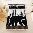 thumbnail image 5 of Manfei Pretty Stars Queen Sheets,Black Bear Queen Sheet Sets,White,4-Piece,1 Flat Sheet, 1 Fitted Sheet and 2 Pillowcases, 5 of 6