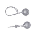 thumbnail image 3 of Jewelstop 14K Real White Gold Ball 6mm Dangle Lever Back Earrings, 3 of 6