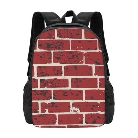 DouZhe Lightweight Backpack, Travel Outdoor Hiking Bag School Bookbag Casual Daypack Brick Tile Wall Texture Prints Backpacks for Women Men